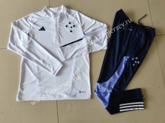 2023-2024 Cruzeiro EC White Thailand Soccer Tracksuit-GDP