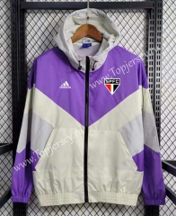 2023-2024 Sao Paulo Purple&White Thailand Trench Coats With Hat-GDP