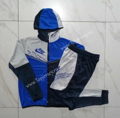 2023-2024 Camouflage Blue  Thailand Soccer Jacket Uniform With Hat-815