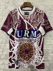 2023-2024 Native Version Sea hawk Dark Red Thailand Rugby Jersey
