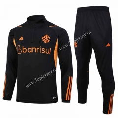 2023-2024 Brazil SC Internacional Black Thailand Soccer Tracksuit -815