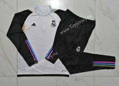 2023-2024 Real Madrid White&Black Thailand Soccer Tracksuit-815