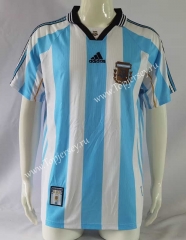 Retro Version 1998 Argentina Home Blue&White Thailand Soccer Jersey AAA-503
