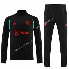2023-2024 Manchester United Black Thailand Soccer Tracksuit-7411