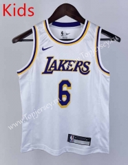 Los Angeles Lakers White #6 Young Kids NBA Jersey-311