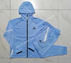 2023-2024 Light Blue Thailand Soccer Jacket Uniform-815
