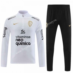 2023-2024 Corinthians White Thailand Soccer Tracksuit-7411