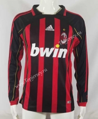 Retro Version 2006 AC Milan Home Red&Black LS Thailand Soccer Jersey AAA-503