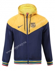 2023-2024 Barcelona Yellow&Blue Thailand Trench Coats With Hat-518