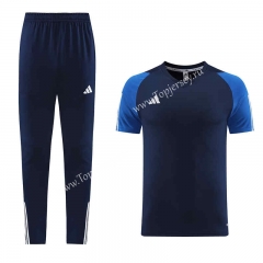 Royal Blue Short Sleeve Thailand Soccer Tracksuit-LH