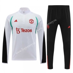 2023-2024 Manchester United White Thailand Soccer Tracksuit-7411