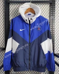 2023-2024 Paris SG Blue Thailand Trench Coats With Hat-GDP