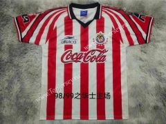 Retro Version 98-99 Deportivo Guadalajara Home Red&White Thailand Soccer Jersey AAA-9755