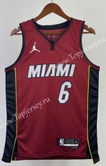 2023-2024 Jordan Version Miami Heat Dark Red #6 NBA Jersey-311