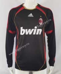 Retro Version 2006 AC Milan 2nd Away Black LS Thailand Soccer Jersey AAA-503