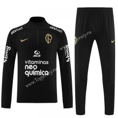 2023-2024 Corinthians Black Thailand Soccer Tracksuit-7411