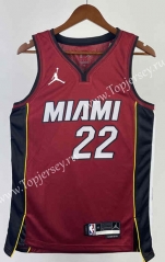 2023-2024 Jordan Version Miami Heat Dark Red #22 NBA Jersey-311