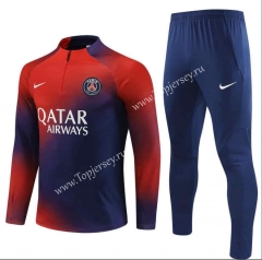 2023-2024 Paris SG Red&Blue Thailand Soccer Tracksuit
