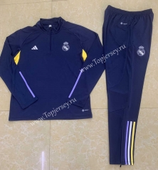 2023-2024 Real Madrid Royal Blue Thailand Soccer Tracksuit-411