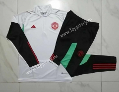 2023-2024 Manchester United White Thailand Soccer Tracksuit-815