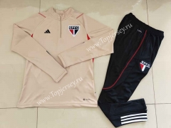 2023-2024 Sao Paulo Futebol Clube Khaki Thailand Soccer Tracksuit-815