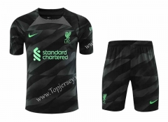 2023-2024 Liverpool Goalkeeper Black Thailand Soccer Uniform-418
