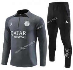 2023-2024 Paris SG Gray Thailand Soccer Tracksuit