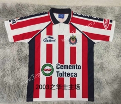 Retro Version 02-03 Deportivo Guadalajara Home Red&White Thailand Soccer Jersey AAA-9755