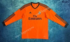 Retro Version 13-14 Real Madrid Orange LS Thailand Soccer Jersey AAA-6590