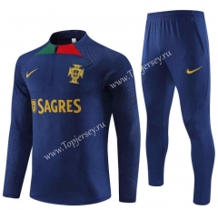 2023-2024 Portugal Royal Blue Thailand Soccer Tracksuit