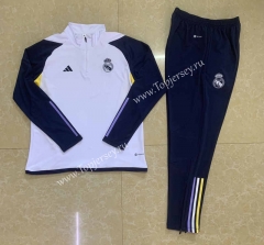 2023-2024 Real Madrid White Thailand Soccer Tracksuit-411
