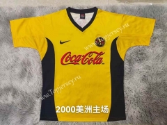 Retro Version 2000 Club America Home Yellow Thailand Soccer Jersey AAA-9755