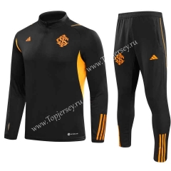 (S-3XL）2023-2024 Brazil SC Internacional Black Thailand Soccer Tracksuit -GDP