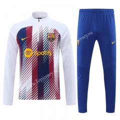 2023-2024 Barcelona White Thailand Soccer Tracksuit-4627