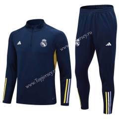 2023-2024 Real Madrid Royal Blue Thailand Soccer Tracksuit-411