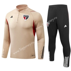 2023-2024 Sao Paulo Futebol Clube Khaki Thailand Soccer Tracksuit-GDP