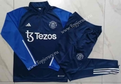2023-2024 Manchester United Royal Blue Thailand Soccer Tracksuit-815