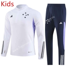 2023-2024 Cruzeiro EC White Kids/Youth Soccer Tracksuit-GDP