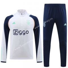 2023-2024 Ajax White Thailand Soccer Tracksuit-4627