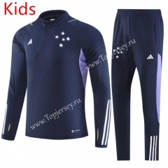 2023-2024 Cruzeiro EC Royal Blue Kids/Youth Soccer Tracksuit-GDP