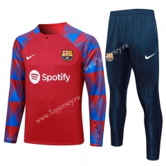 2023-2024 Barcelona Red Thailand Soccer Tracksuit-815