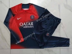 2023-2024 Paris SG Red Thailand Soccer Tracksuit -815