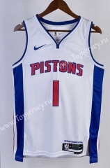 2023-2024 Detroit Pistons White #1 NBA Jersey-311