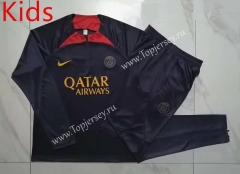 2023-2024 Paris SG Dark Purple Kids/Youth Soccer Tracksuit-815