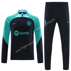 2023-2024 Barcelona Black Thailand Soccer Tracksuit-4627