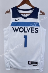 2023 Minnesota Timberwolves Home White #1 NBA Jersey-311