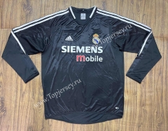 Retro Version 04-05 Real Madrid Away Black LS Thailand Soccer Jersey AAA-SL