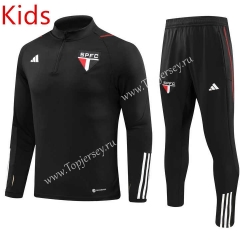 2023-2024 Sao Paulo Futebol Clube Black Kids/Youth Soccer Tracksuit-GDP