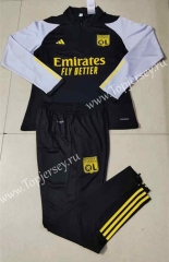 2023-2024 Olympique Lyonnais Black Thailand Soccer Tracksuit-GDP
