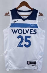 2023 Minnesota Timberwolves Home White #25 NBA Jersey-311